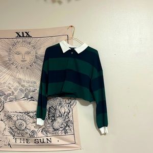 Cropped striped long sleeve